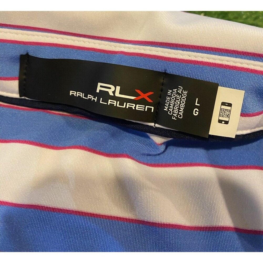Ralph Lauren shirt mens large golf polo performance lightweight blue red white T - Picture 2 of 11